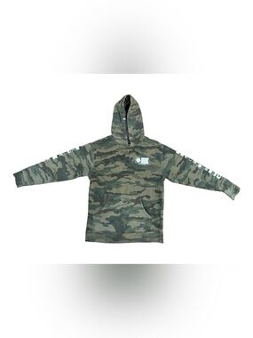 Men’s Medium Salty Crew Camo Hoodie - Green Camouflage Fishing Sweater